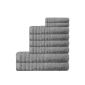 Cotton terry towel set 8 pcs 2x 30x50 Gästehandtuch 4x 50x100 towel 2x 70x140 Duschtuch Pisa 570 g / m² dark gray