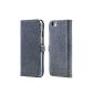 Flip Case for iPhone 6 (gray) of icessory: Designer phone pocket made of genuine leather, perfect fit for Apple iPhone 6 - Handy leather bag Case protective shell mobile phone shell leather case (electronics)