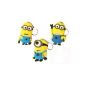 3PCS Despicable Me Minion keychains Minions Dave Jorge Stewart & 3 '' PVC Figure Keychain Keyring Cool kid's gift lovely kind (toys)