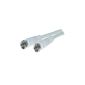 Satellite Connection Cable, F-plug - F-plug, shielded 100%,> 90 dB, white, 0.2m (Electronics)