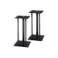 Hama speaker stand set of 2, height 64 cm, 30 kg each load, with spikes and cable channel, black (Electronics)