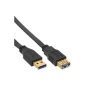InLine 35605F USB A male USB 3.0 Extension Flat Cable (0.5m) black (accessories)