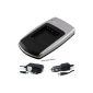 Battery charger / battery charger for Canon LP-E12 / EOS M - incl. Power adapter & car charger / very flat design (electronics)