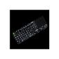 Rii Mini K01 + 2.4GHz Wireless Keyboard with Touchpad Mouse and LED flashlight and built-in rechargeable Li-on battery for PC, PAD, XBox 360, PS3, Google Android TV box, HTPC, IPTV, German QWERTZ layout