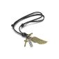 MunkiMix metal alloy alloy leather leather pendant necklace silver gold golden crucifix cross angel wings angel wings Retro Adjustable Adjustable 16 ~ 26 inch chain Men (jewelry)