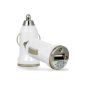 N4U Accessories - Charger / Universal USB Car Adapter - White - For Sony Ericsson Xperia Arc S (Electronics)