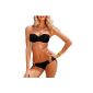 Aolevia Sexy Bikini Set Push Up Swimwear Strapless 8 colors selectable (Size M (EU Size 34-36), Black) (Textiles)