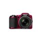 Nikon Coolpix L820 Digital Camera (16 Megapixel, 30x opt. Zoom, 7.6 cm (2.7 inch) LCD monitor, image stabilizer) Red (Electronics)