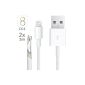 Original THESMARTGUARD® 2 x 6 iPhone charging cable (IOS 8 suited) / data cable / Lightning cable in white - NEW with revised loading speed!  - Length: 1 meter (electronic)