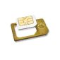 MicroSIM adapter - GOLD EDITION - PREMIUM QUALITY - MADE IN GERMANY - with built-in holder (color: gold) for iPhone 4 + iPad + Samsung Galaxy S4, S3 Micro SIM card for use as a normal SIM card (electronic)