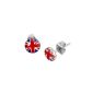 England flag United Kingdom UK earrings earrings 7mm stainless steel polished (2 pcs) for men and women.  (Jewelry)