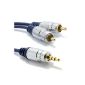HQ Pure Oxygen Free Copper 3.5mm Stereo Jack To 2 RCA cable Gold-plated RCA Records 3 m (Electronics)