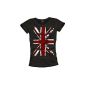 Cool Britannia T-Shirt for Women Union Jack flag black ladies SML (Textiles)