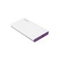 EasyAcc® 5000mAh Ultra Compact Unique Very Portable Charger Power Bank External Battery for Samsung Sony HTC iPhone Nokia Lumia - White and Purple (Wireless Phone Accessory)