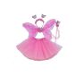 Fun Play fairy dressing up costume for girls - butterfly fairy wings, tutus, magic wand and headband fairy costume set for 3-8 years old ... (Toys)