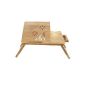 Songmics New Laptop Table Bed Table notebook reading table made of bamboo with cooler 55 x 35 cm LLD003