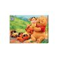 Winnie the Pooh and Tigger are a cuddle!  Printing on canvas 30 x 22 cm