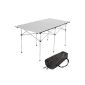 TecTake folding foldable camping table 140x70x70cm + XXL aluminum laptop carrying bag (Others)