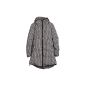 YUHUA Women down coat jacket Winter Long Hooded Gepunkt Steppmantel Outdoor Coat Black L (Textiles)