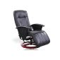 Massage chair recliner reclining chair with heating and control unit, black