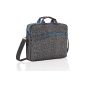 deleyCON for Notebook / Laptop to 15.6 "(39.5 cm) - Case / sheath of linen with accessory compartments and reinforced upholstered walls - gray / blue (Electronics)