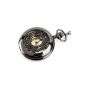 Yesurprise Pocket Watch W030 Black Silver pendant pocket Small Stripes (Watch)