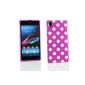 Me Out Kit FR TPU Gel Case for Sony Xperia Z1 - purple, white dot pattern (Wireless Phone Accessory)