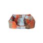 Basket for dogs / cats with small cushion and protection moisture Orange / brown striped Size S External dimensions: Approx.  52 x 40 x 16 cm (Miscellaneous)