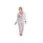 Ladies pajamas One Piece Jersey - stars pattern on gray - sizes 36-46 (Textiles)