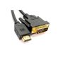 D DVI 24 + 1 male To HDMI Digital Video Cable Gold Plated Cord 7m (Electronics)