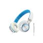 Sound Intone MS200 foldable stereo headset, a new model 2015 lightweight headphone, on ear, Noise Reduction Design for smartphones / MP3 / 4 player / laptop / computer / tablet / iphone / samsung / Ipod / Andriod / HTC (White / Blue) (Electronics )