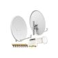 HD digital satellite system 80cm + Quad LNB 4 participants for reception of DVB-S / S2 Full HD 3D Ultra HD (UHD) signals + plug for free in SET (Electronics)