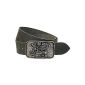 TOM TAILOR Men's Belt Leather Belt Men's Belts Belt Black / Grey 40mm NEW plaque buckle shortened (Textiles)