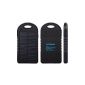 Expower (R) 6000mAh charger rain and dirt resistant solar panel / USB dual shock-Port Power Pack Portable external backup battery charger for iPhone 5 5 5 4 4 s, iPods (Apple adapter not included), Samsung Galaxy S5 S4, S3, S2, Note 3, Note 2, more kinds of Android Smart Phones, Windows phone and other devices more (BLACK) (Wireless Phone Accessory)