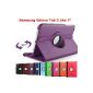 King Cameleon PURPLE Samsung Galaxy Tab 3 Lite 7-inch T110 / T111 / T115 / T1100 / T1110 with 1 Pen Pouch Bag Multi Angle Offert- ROTARY 360 - Many colors available - Shell Case PU LEATHER, 360 ° rotation (Office Supplies )
