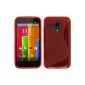 Silicone Case for Motorola Moto G - S-style red - Cover PhoneNatic ​​Cover + Protector (Electronics)