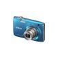 Nikon Coolpix S3100 Digital Camera (14 Megapixel, 5x opt. Zoom, 6.7 cm (2.7 inch) display, HD video, image stabilized) lagoon blue (Electronics)