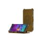 LEICKE MANNA | Case / Cover / luxury protective case for Samsung Galaxy Note 4 genuine leather | support function Easystand | NUBUCK LEATHER | Color brown