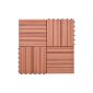 WPC decking wood tile barefootboard terrace tile floor tile 30x30cm 11 piece 1m² Brown (Kitchen)