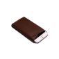 Real Power Handmade Leather Bag Case Hard Case Cover for iPhone 6 (4.7 inches) made of genuine leather - Dark Brown (Electronics)