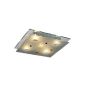 Design ceiling lamp bathroom luminaire 5-flame steel + glass 5x G9, max.  40W (household goods)