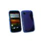 Emartbuy ® HTC Desire X wave pattern Gel Skin Cover Blue (Electronics)