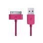 Xtra-Funky Exclusive: Apple Dock Connector, USB cable 1 meter high quality Cable Cable Data / Charging for iPhone / iPod for Apple iPhone 3G 3GS 4 4S / iPod Touch 1st 2nd 3rd 4th generation / Nano & Classic 1st 2nd 3rd 4th 5th 6th generation / iPad 1 & 2 (Sync Only with iPad) - Colour Hot Pink / Hot Pink (Electronics)