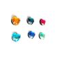 6 St. set of shoe jewelleries Faceted Crystal Heart (Toys)