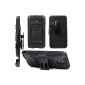 Evecase Galaxy Note 3 Tough Case Black Case Double Layer for Samsung Galaxy Note 3 N9005 III Smartphone - with Belt Clip and Support (Wireless Phone Accessory)