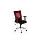 Hjh City Office 60 Office swivel chair - mesh fabric - Black / Bordeaux Chrome (Kitchen)