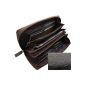 LARGE LEATHER LADIES WALLET WITH BEAUTIFUL MODEL IN HIGH lianas debossment EXTERIOR ZIPPER ALL AROUND IN BROWN (Luggage)