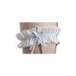 Garter in lace with small rose and satin bow, wide (Textiles)