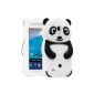Semoss 3D Panda Case Shell Silicone Case Cover with Screen Protector for Samsung Galaxy S4 mini i9190 i9195 (Black) (Electronics)