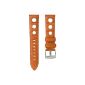 Alligator grain watch genuine leather strap, Orange and White, 22mm (Watch)